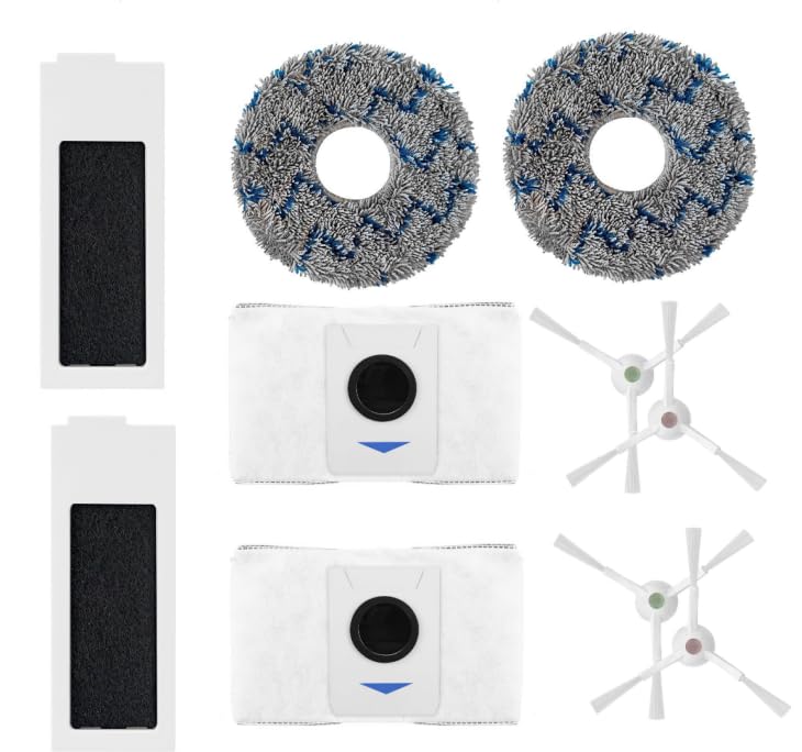 HASTHIP 10Pcs Replacement Accessories for Ecovacs Deebot T20 Omni/PRO/MAX T20 Pro/Max Plus, Replenishment Kit Replacement Parts - 4 Side Brushes, 2 Microfiber Cloth Mop, 2 Dust Bag, 2 Filter HASTHIP 10Pcs Replacement Accessories for Ecovacs Deebot T20 Omni/PRO/MAX T20 Pro/Max Plus, Replenishment Kit Replacement Parts - 4 Side Brushes, 2 Microfiber Cloth Mop, 2 Dust Bag, 2 Filter